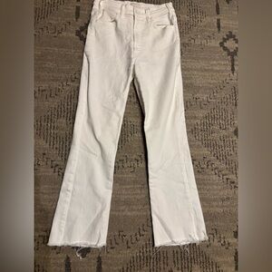 MOTHER White Denim High-Waist Jeans